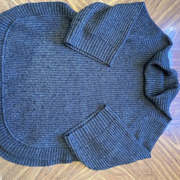 Ugg Sweater Womens L Gray Chunky Raelynn Turtleneck Ribbed Oversized Wool Blend - Picture 6 of 7